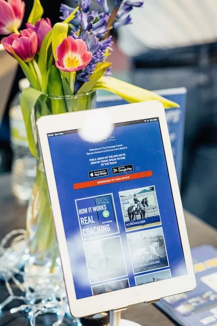 an iPad with a trade stand display